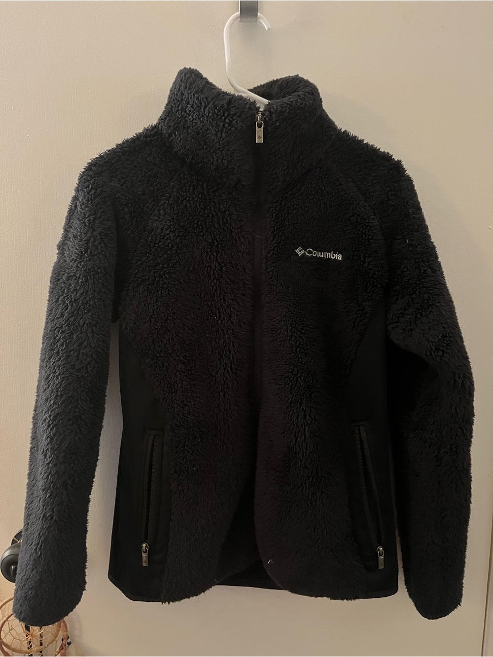 Columbia Sherpa Fleece Jacket Women’s Full Zip Black Plush Cozy Sz S